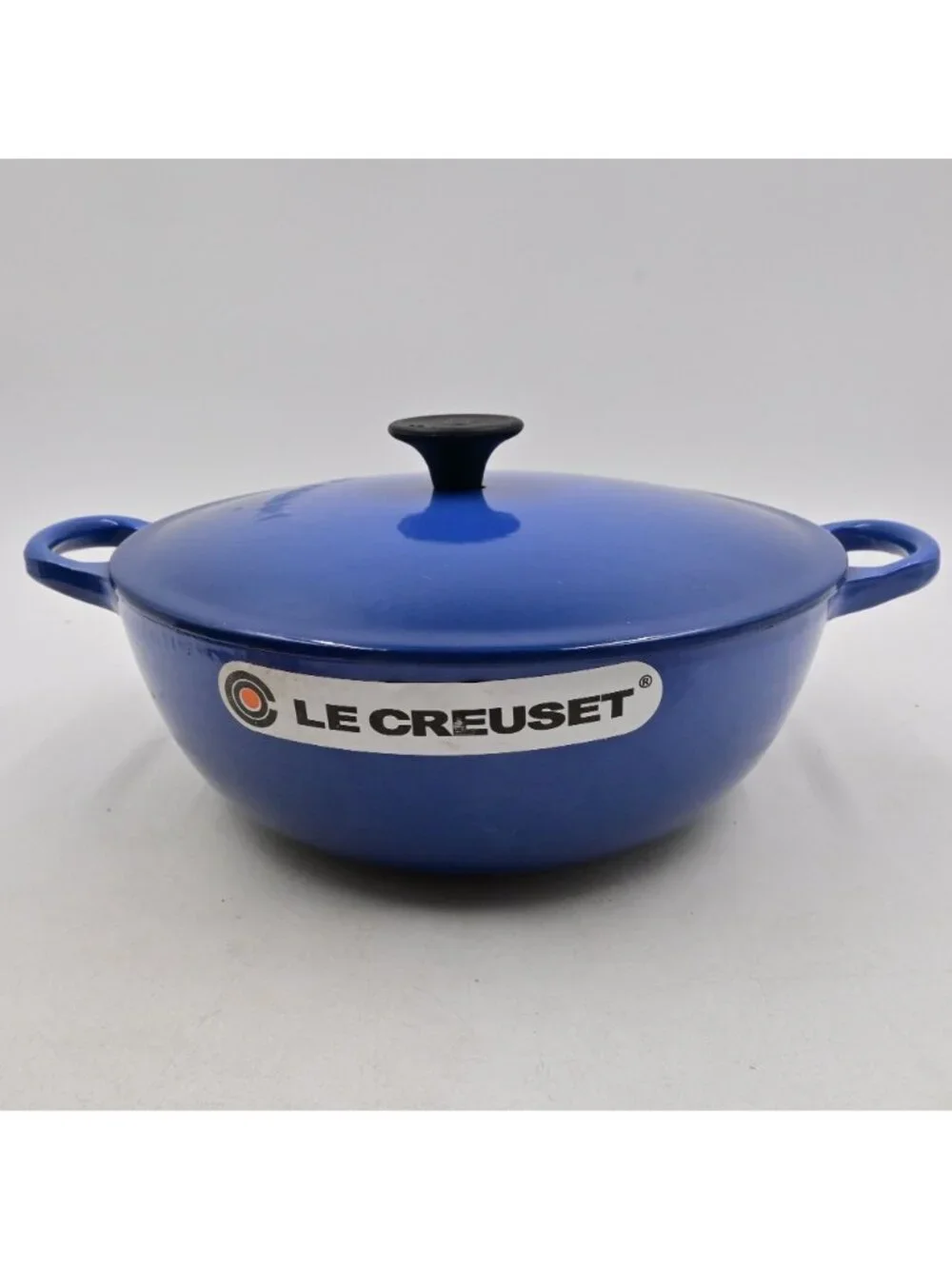 Le Creuset Enameled Cast Iron Blue Marmite Soup Pot Cookware Lid Screw Missing
